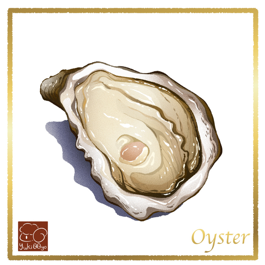 artist_logo food food_focus food_name highres no_humans original oyster seafood shell simple_background white_background yuki00yo