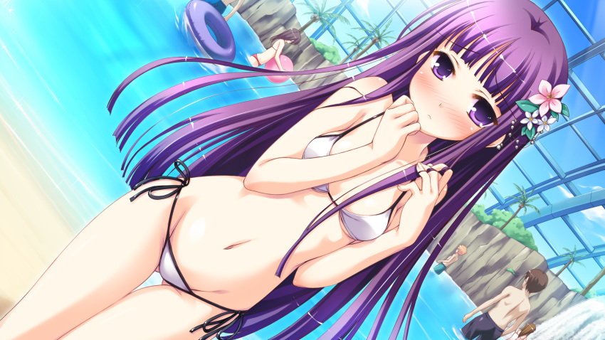 bikini game_cg iro_ni_ide_ni_keri_waga_koi_wa ko~cha swimsuit tagme tenjo_kikyou