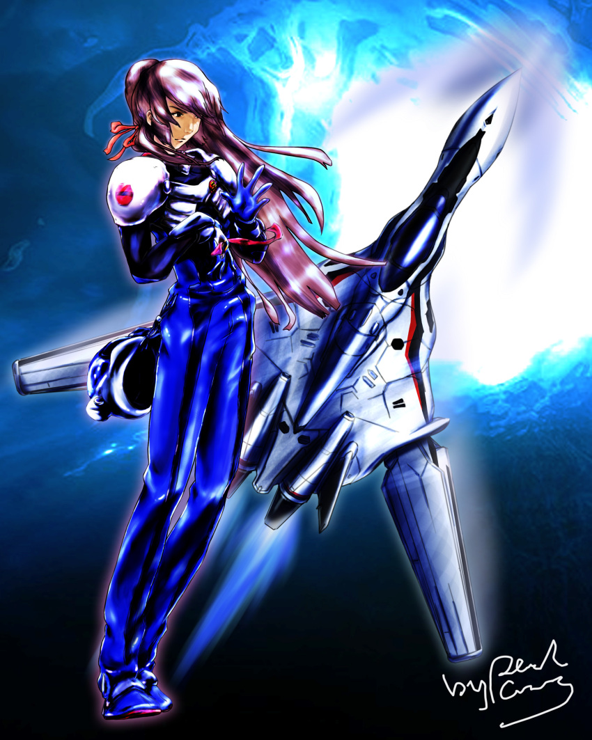 flightsuit macross macross_frontier mecha saotome_alto vf-25