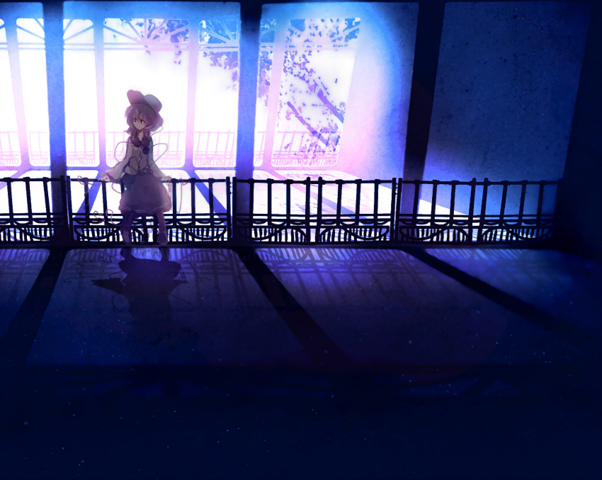 hallway highres komeiji_koishi railing solo touhou yoshioka_yoshiko zuta