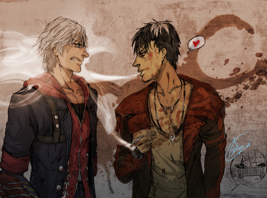 angry cigarette dante devil_may_cry devil_may_cry_4 dmc:_devil_may_cry nero_(devil_may_cry) smoke