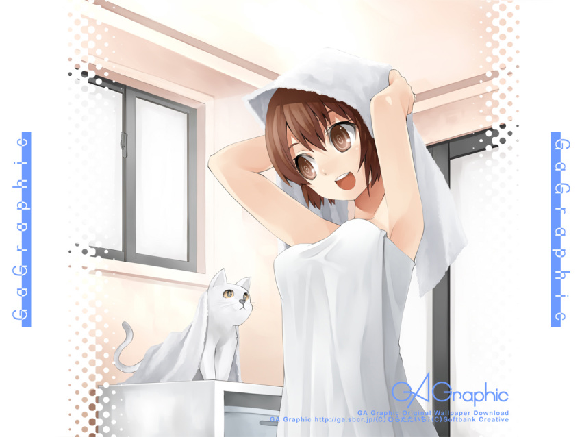 gagraphic murata_taichi naked_towel towel wallpaper