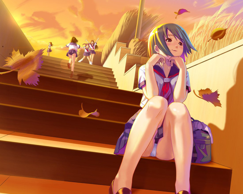 autumn nijiiro_zakura stairs tagme