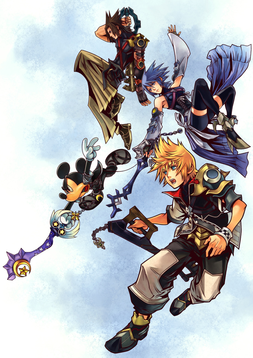 aqua_(kingdom_hearts) disney highres kingdom_hearts kingdom_hearts_birth_by_sleep mickey_mouse nomura_tetsuya official_art terra_(kingdom_hearts) ventus