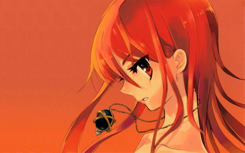 long_hair orange_(color) red_eyes red_hair shakugan_no_shana shana wallpaper