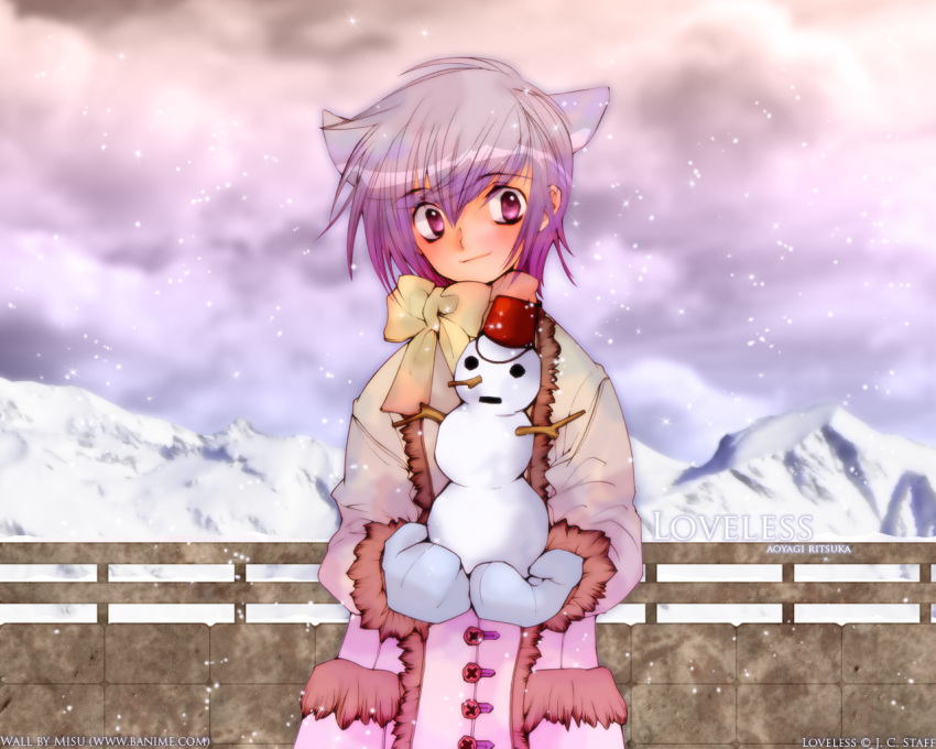 aoyagi_ritsuka loveless snow snowman winter