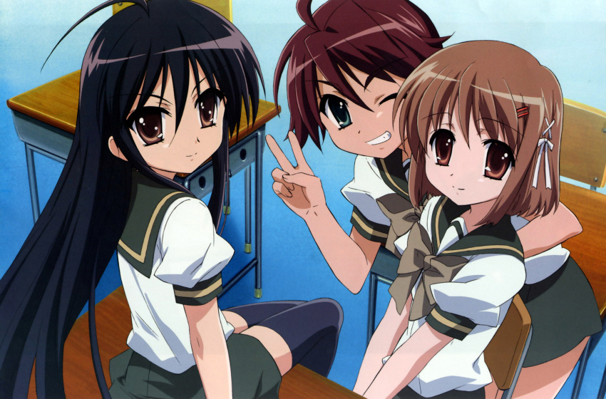 duplicate ogata_matake seifuku shakugan_no_shana shana thigh-highs yoshida_kazumi