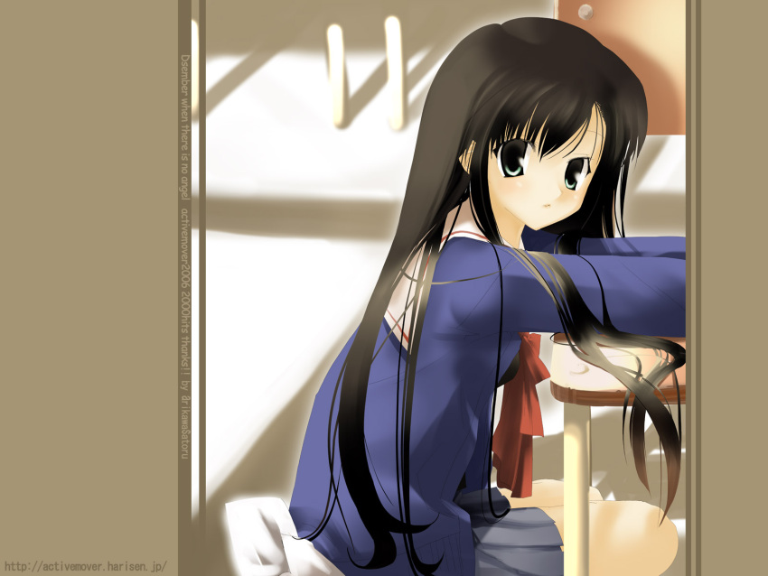 arikawa_satoru highres pleated_skirt sakaki_shinobu school_uniform skirt tenshi_no_inai_12-gatsu wallpaper