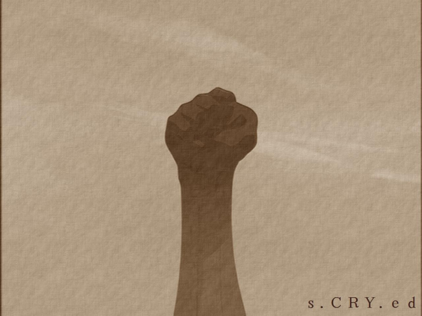clenched_hand kazuma_(scryed) raised_fist ryuhou s-cry-ed scryed silhouette wallpaper