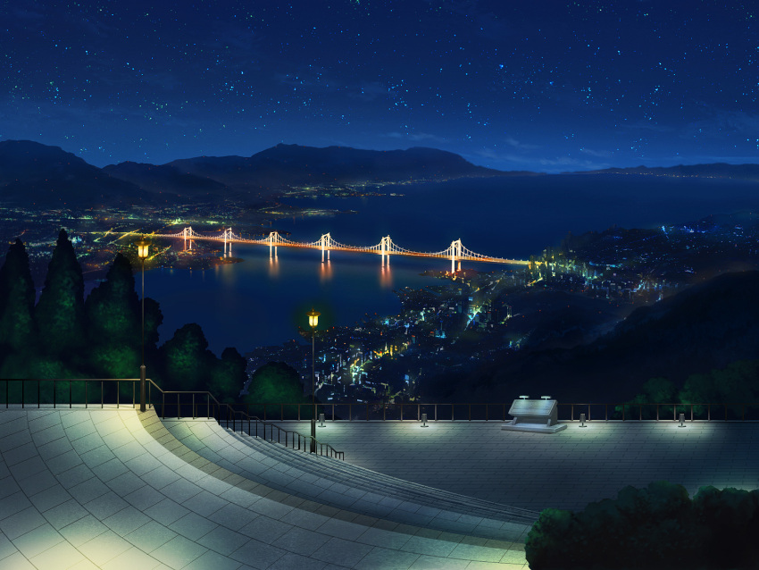 city landscape night rui_wa_tomo_wo_yobu scenic stars