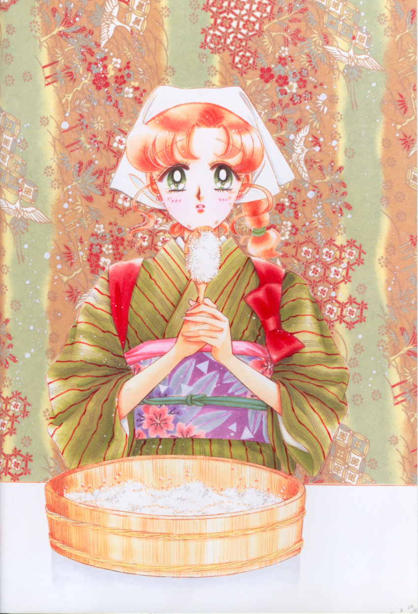 bishoujo_senshi_sailor_moon handkerchief kimono kino_makoto pink_hair takeuchi_naoko tears