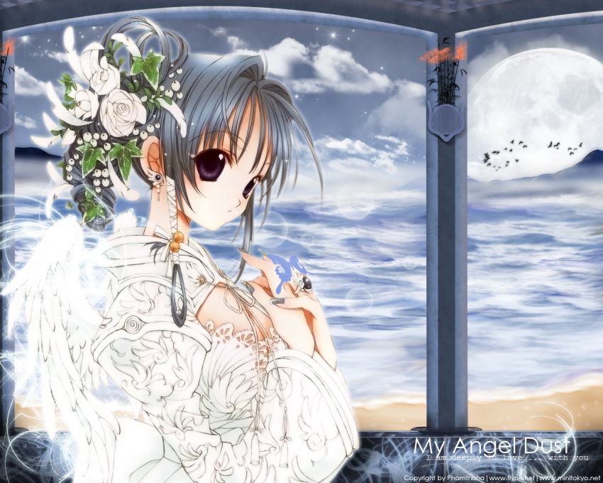angel/dust angel_flavor flower moon nanase_aoi wallpaper