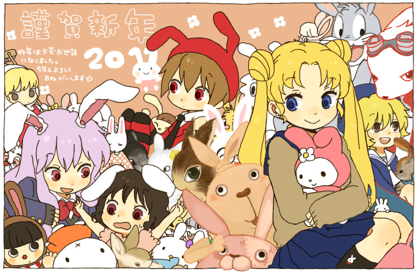 animal animal_ears bishoujo_senshi_sailor_moon bugs_bunny bunny bunny_ears character_request highres inaba_tewi king_kazuma looney_tunes miffy mimi_(pop'n_music) pop'n_music putin rabbit_(winnie_the_pooh) reisen_udongein_inaba summer_wars thunder_bunny timer too_many_bunnies too_many_rabbits touhou tsukino_usagi usavich yukke