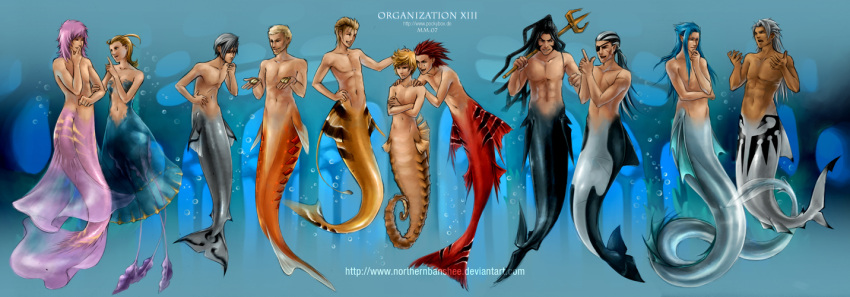 axel demyx kingdom_hearts marluxia mermaid merman roxas saix vexen xaldin xemnas xigbar