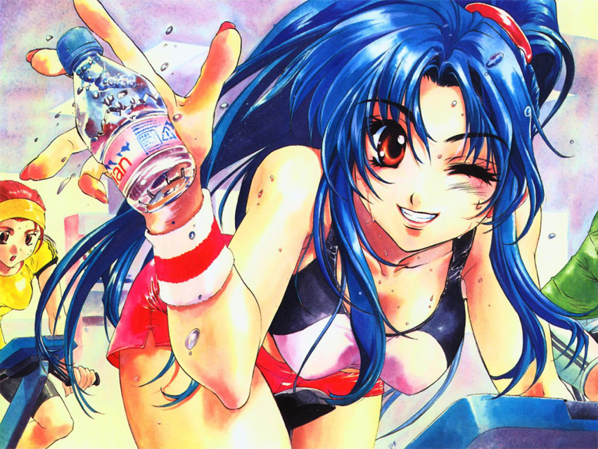 bottle chidori_kaname exercise full_metal_panic full_metal_panic! shikidouji sweat wallpaper water_bottle