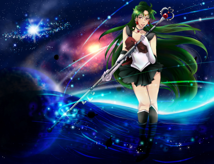 bishoujo_senshi_sailor_moon green_hair knee_boots long_hair pixiv pluto sailor_pluto