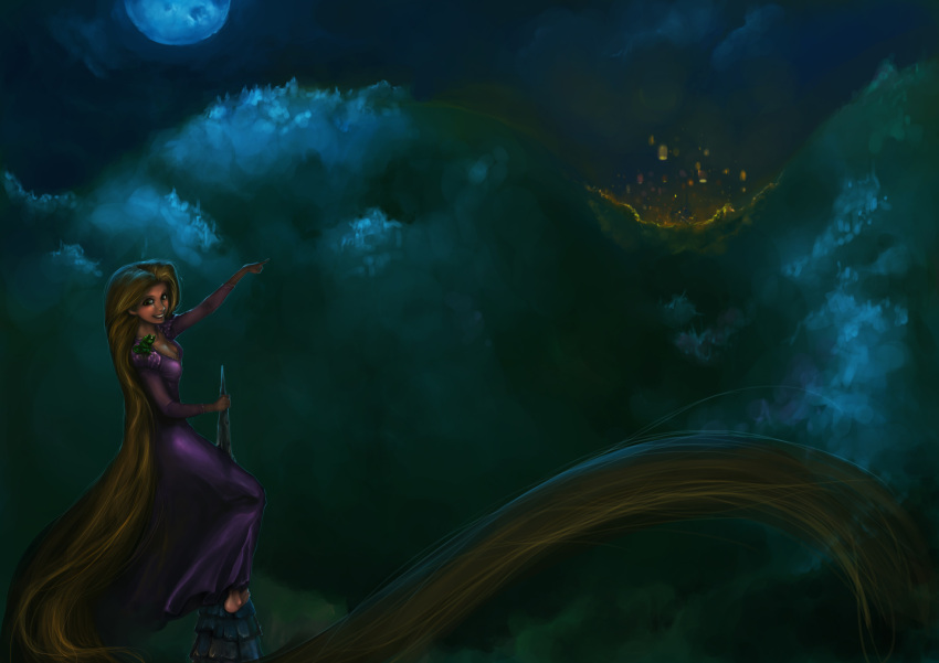 blonde_hair dark disney pixiv rapunzel tangled very_long_hair