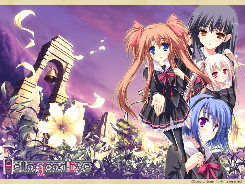 flower flowers group hello_good-bye hiiragi_koharu moekibara_fumitake rindou_natsume saotome_suguri seifuku yukishiro_may