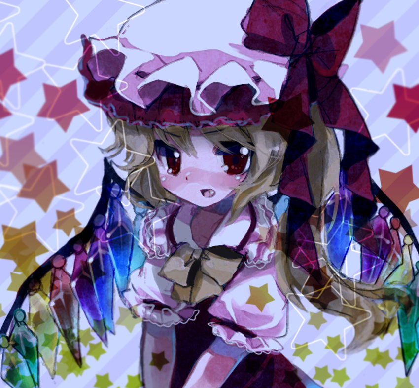 amo blonde_hair flandre_scarlet hat red_eyes solo the_embodiment_of_scarlet_devil touhou vampire wings
