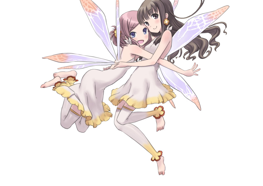2girls fairy fairy_wings highres huge multiple_girls transparent_background wings