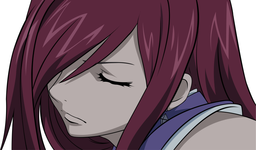 close erza_scarlet fairy_tail red_hair redhead transparent vector