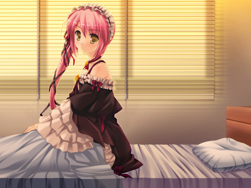 bed bloody_rondo character_request game_cg lolita_fashion pink_hair sakaki_maki tagme_(character)