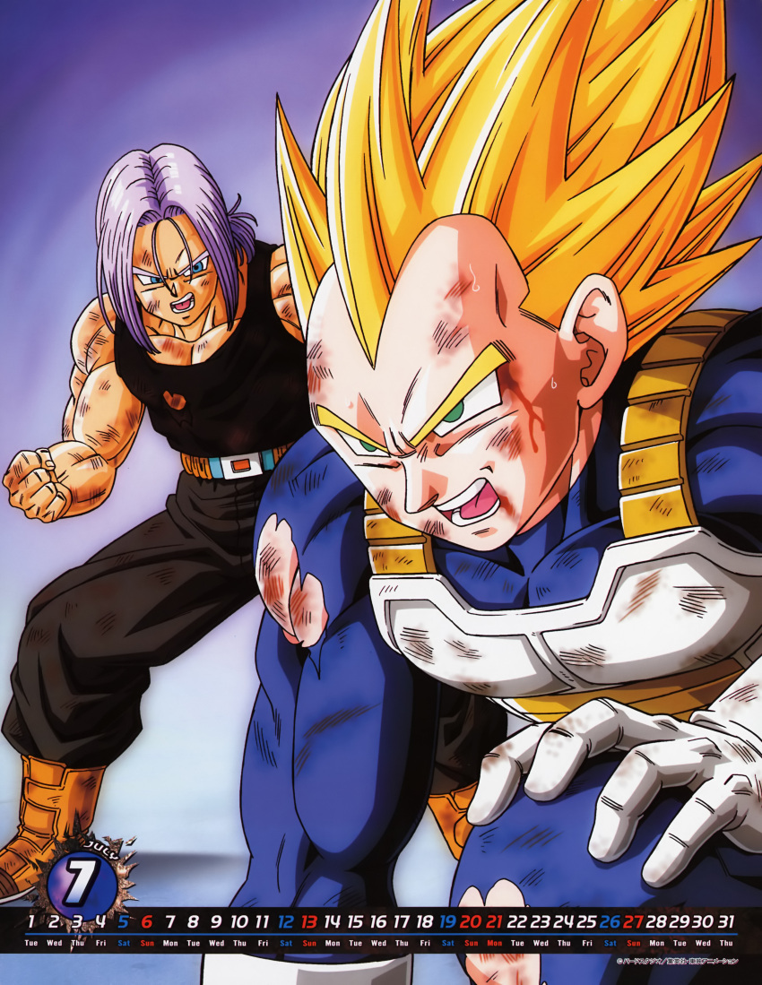 calendar dragon_ball dragon_ball_z male trunks_(dragon_ball) trunks_(future)_(dragon_ball) vegeta