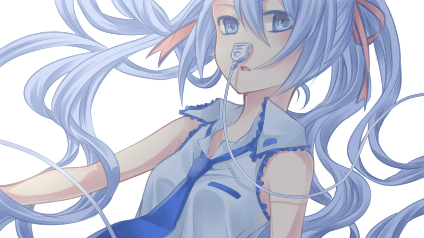 blue_hair cable cord hatsune_miku long_hair plug twintails vocaloid yayoi_(egoistic_realism)