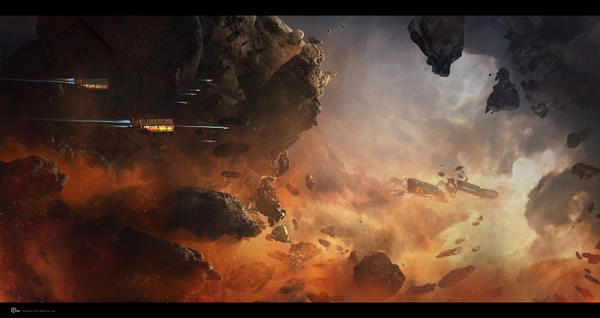 artist_name asteroid asteroid_field boulder bowhead_(eve_online) caldari_navy_(eve_online) capital_ship_(eve_online) clouds combat_ship_(eve_online) commentary company_logo company_name concept_art daniel_matthews dated debris dust dust_cloud embers english_commentary eve_online fire fleet floating floating_object floating_rock flying freighter_(eve_online) glowing glowing_hot grand_scale hauling_ship_(eve_online) highres landscape letterboxed leviathan_(eve_online) logo military_vehicle mountain no_humans official_art outdoors outer_ring_excavations_(eve_online) photorealistic photoshop_(medium) realistic scenery science_fiction smoke space spacecraft super_capital_ship_(eve_online) support_ship_(eve_online) thrusters titan_(eve_online) wreckage zero_gravity