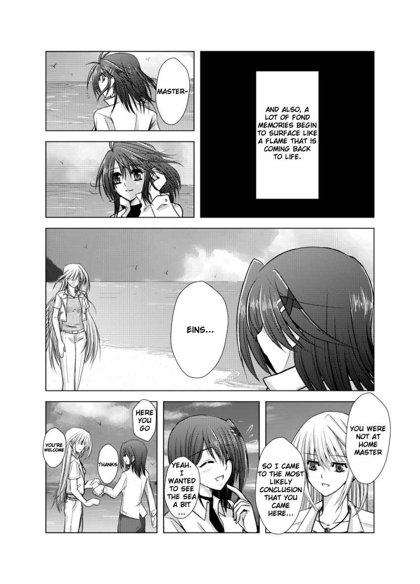 beach comic leoheart mahou_shoujo_lyrical_nanoha ocean reinforce_zwei translated yagami_hayate