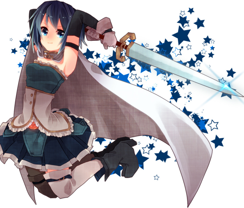 kanna-mika magical_girl mahou_shoujo_madoka_magica miki_sayaka sword thigh-highs thighhighs weapon