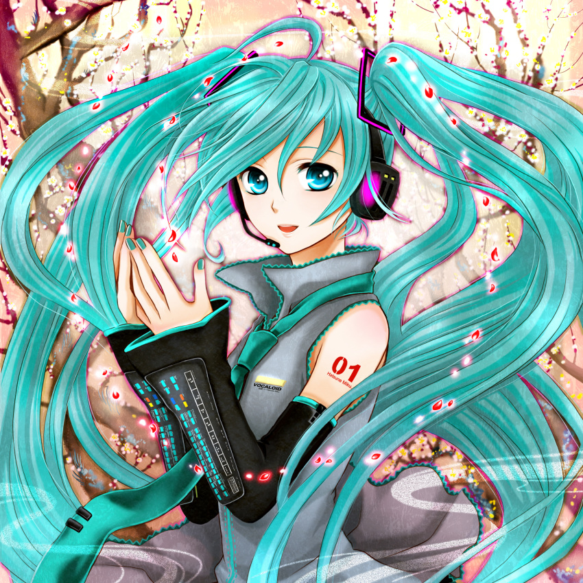 detached_sleeves hatsune_miku tagme vocaloid wool_(kurokrkr)