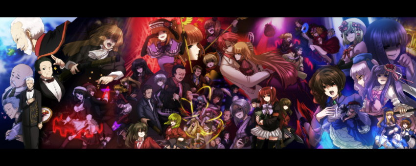 amakusa_juuza animal_ears asmodeus beard beatrice beelzebub belphegor bowtie bunny_ears cornelia cornelia_(umineko) dlanor_a_knox eiserne_jungfrau eva_beatrice everyone facial_hair flower formal frederica_bernkastel furudo_erika gaap gertrude gohda_toshiro green_hair hair_bobbles hair_ornament hat highres hug kanon_(umineko) lambdadelta leviathan leviathan_(umineko) lucifer mammon purple_hair ronoue_genji ronove rose satan shannon siesta00 siesta410 siesta45 siesta556 siesta_00 siesta_410 siesta_45 siesta_556 siesta_sisters stakes_of_purgatory tears uka_(color_noise) umineko_no_naku_koro_ni ushiromiya_ange ushiromiya_battler ushiromiya_eva ushiromiya_george ushiromiya_jessica ushiromiya_kinzo ushiromiya_krauss ushiromiya_kyrie ushiromiya_maria ushiromiya_natsuhi ushiromiya_rosa ushiromiya_rudolf virgilia