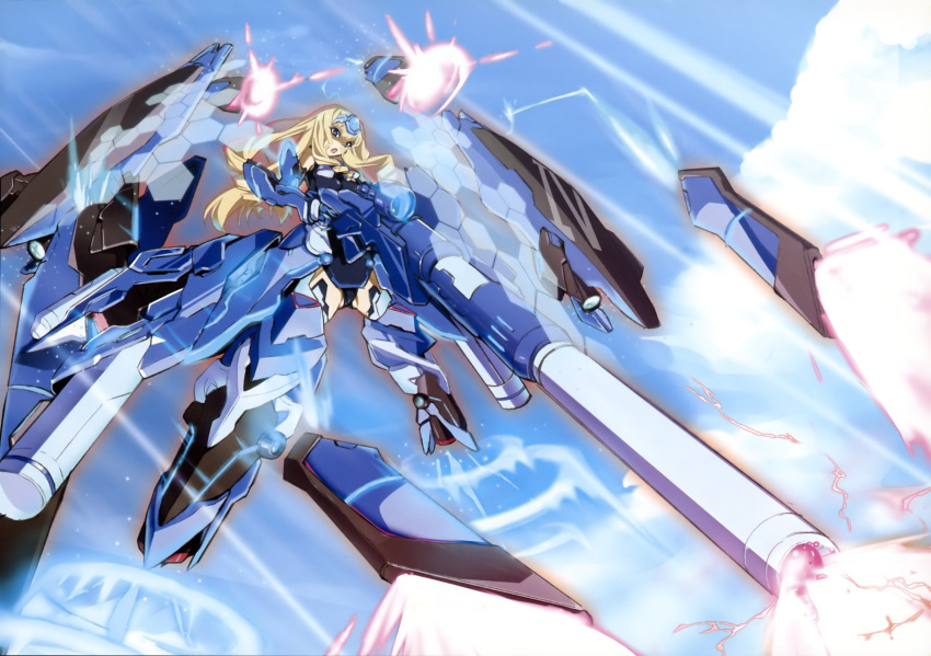 blonde_hair cecilia_alcott infinite_stratos sky weapon