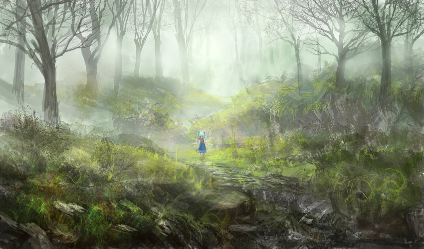 cirno forest highres lm7_(op-center) nature op-center scenery solo standing touhou