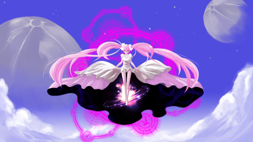 artist_request clouds dress kaname_madoka long_hair mahou_shoujo_madoka_magica pink_hair sky solo source_request spoilers twintails very_long_hair yaozhiligenius