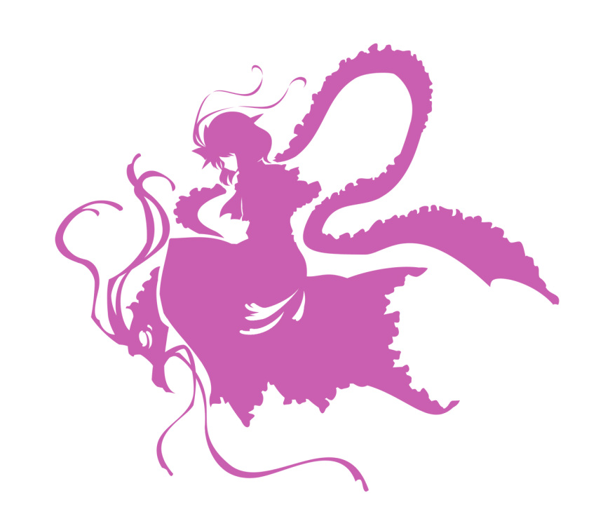 monochrome mumulatte nagae_iku profile purple silhouette simple_background solo touhou white_background