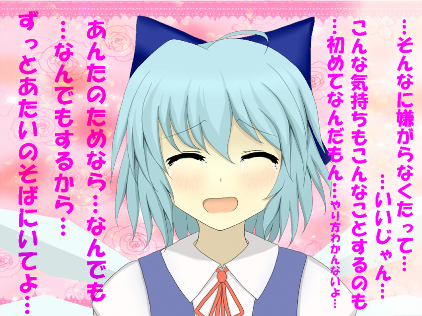 blue_hair bunchou_(bunchou3103) cirno confession pov tears touhou translation_request