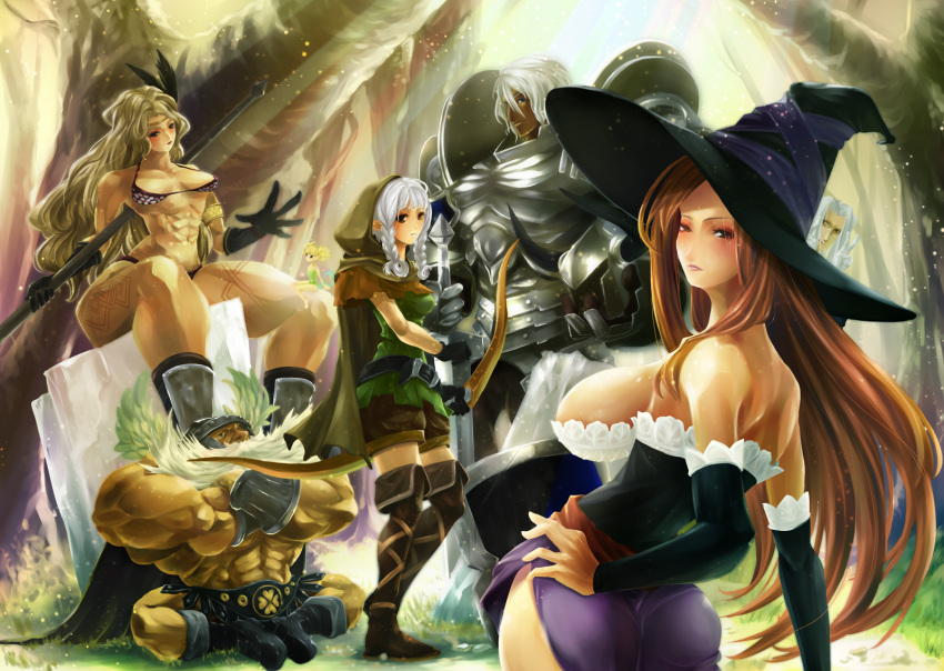 amazon_(dragon's_crown) amazon_(dragon's_crown) armlet armor artist_request ass bare_shoulders beard belt blonde_hair blue_eyes boots bow_(weapon) braid breasts brown_eyes brown_hair circlet cloak detached_sleeves dragon's_crown dragon's_crown dress dwarf_(dragon's_crown) dwarf_(dragon's_crown) elf elf_(dragon's_crown) elf_(dragon's_crown) elf_(dragon's_quest) facial_hair fairy feathers fighter_(dragon's_crown) fighter_(dragon's_crown) fighter_(dragon_crown) gloves green_eyes hat helmet highres hood knight large_breasts long_hair muscle palch_(artist) palch_(hugo) pointy_ears shorts side_slit sorceress_(dragon's_crown) sorceress_(dragon's_crown) strapless_dress sword tattoo thigh-highs thigh_boots thighhighs twin_braids v vanillaware weapon white_hair witch_hat wizard_(dragon's_crown) wizard_(dragon's_crown)