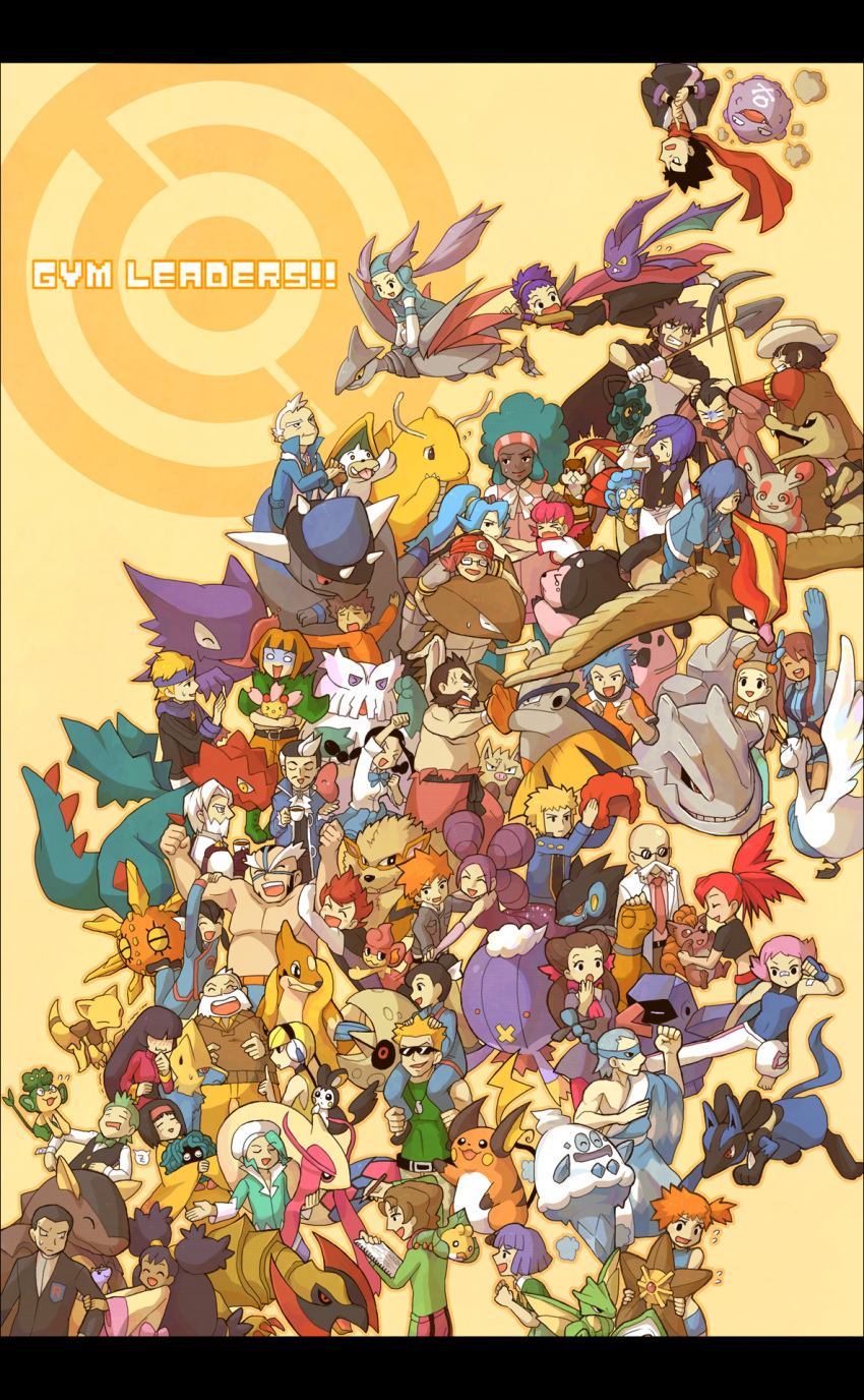 6+girls abomasnow abra absolutely_everyone adan_(pokemon) akane_(pokemon) aloe_(pokemon) anger_vein angry anzu_(pokemon) arcanine arti_(pokemon) arty_(pokemon) asuna_(pokemon) beard bikini blue_bikini bronzor carrying cherubi corn_(pokemon) cowboy crobat denji_(pokemon) dent_(pokemon) dragonite drifblim druddigon emolga erika_(pokemon) everyone facial_hair floatzel flying fuu_(pokemon) fuuro_(pokemon) gym_leader hachiku_(pokemon) hariyama hat haunter haxorus hayato_(pokemon) highres hyouta_(pokemon) ibuki_(pokemon) inumura_(inu_noya) iris_(pokemon) kabutops kamitsure_(pokemon) kangaskhan kasumi_(pokemon) kasumi_(pokemon)_(frlg) katsura_(pokemon) koffing krokorok kyou_(pokemon) laughing lucario lunatone luvdisc luxray machisu_(pokemon) manectric matsuba_(pokemon) maximum_kamen melissa_(pokemon) mikan_(pokemon) mikuri_(pokemon) milotic miltank multiple_boys multiple_girls nagi_(pokemon) natane_(pokemon) natsume_(pokemon) nosepass ookido_green ookido_green_(hgss) pad panpour pansage pansear pantyhose pencil pidgeot pod_(pokemon) pokemon pokemon_(creature) pokemon_(game) pokemon_black_and_white pokemon_bw pokemon_dppt pokemon_emerald pokemon_firered_and_leafgreen pokemon_frlg pokemon_gsc pokemon_heartgold_and_soulsilver pokemon_hgss pokemon_rgby pokemon_rse pokemon_ruby_and_sapphire primeape raichu rampardos ran_(pokemon) sakaki_(pokemon) seel senri_(pokemon) shaga_(pokemon) shijima_(pokemon) shoulder_carry shovel sirknight skarmory sleeping solrock spinda staryu steelix sumomo_(pokemon) suzuna_(pokemon) swanna swimsuit takeshi_(pokemon) tangela tea team_rocket tessen_(pokemon) torkoal tougan_(pokemon) touki_(pokemon) tsukushi_(pokemon) tsutsuji_(pokemon) vanillish vulpix watchog western worktool yacon_(pokemon) yanagi_(pokemon) yanagi_(pokemon)_(remake)