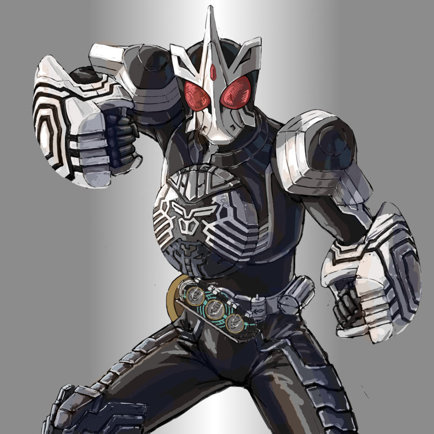clenched_hands compound_eyes fist henshin highres kamen_rider kamen_rider_ooo kamen_rider_ooo_(series) medal power_fist sagohzo_(ooo_combo) washi
