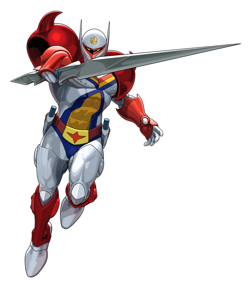 double-blade highres lance official_art polearm power_armor shinkiro tatsunoko_vs_capcom tekkaman_(character) uchuu_no_kishi_tekkaman weapon