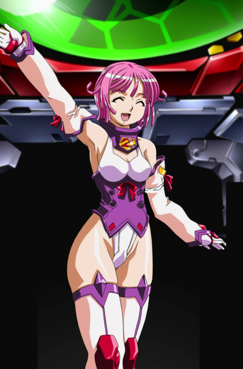 armpits boots detached_sleeves eina gravion highleg highres pink_hair screencap skindentation stitched thigh-highs thigh_boots thighhighs