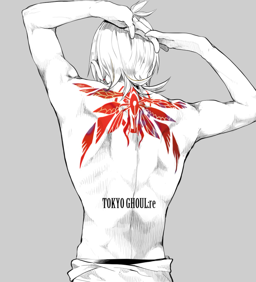 1boy ear_piercing highres noppo piercing shirazu_ginshi short_hair solo tokyo_ghoul tokyo_ghoul:re