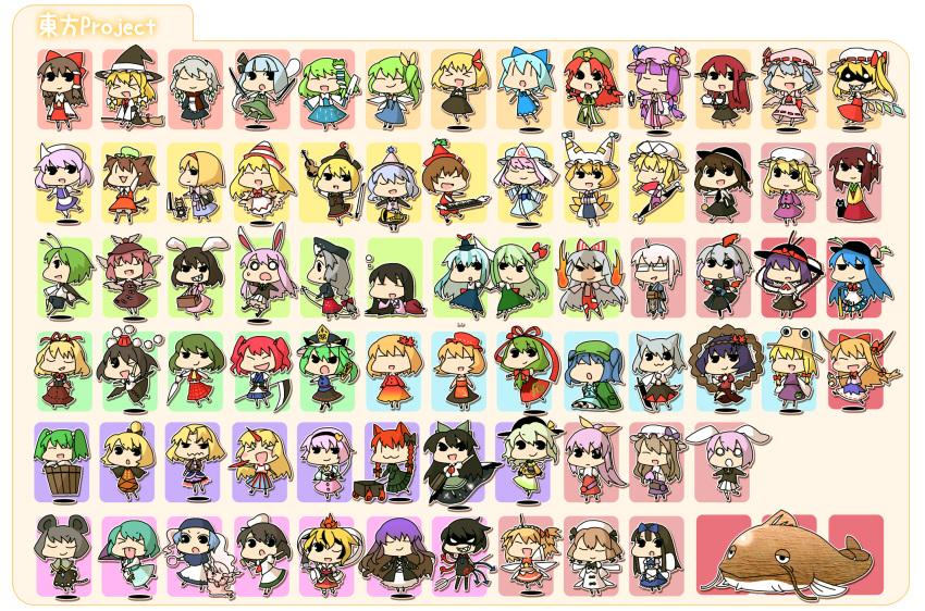 aki_minoriko aki_shizuha alice_margatroid chen chibi cirno crayon_shin-chan daiyousei everyone ex-keine flandre_scarlet fujiwara_no_mokou hakurei_reimu hieda_no_akyuu highres hijiri_byakuren hinanawi_tenshi hong_meiling horn hoshiguma_yuugi houjuu_nue houraisan_kaguya ibuki_suika inaba_tewi inubashiri_momiji izayoi_sakuya kaenbyou_rin kagiyama_hina kamishirasawa_keine karakasa_obake kawashiro_nitori kazami_yuuka kirisame_marisa kisume koakuma kochiya_sanae komeiji_koishi komeiji_satori konpaku_youmu kotetu kumoi_ichirin kurodani_yamame letty_whiterock lily_white luna_child lunasa_prismriver lyrica_prismriver maribel_han maribel_hearn medicine_melancholy merlin_prismriver mizuhashi_parsee morichika_rinnosuke moriya_suwako multiple_girls murasa_minamitsu mystia_lorelei nagae_iku namazu nazrin onozuka_komachi patchouli_knowledge reisen reisen_udongein_inaba reiuji_utsuho remilia_scarlet rumia saigyouji_yuyuko shameimaru_aya shanghai shanghai_doll shikieiki_yamaxanadu star_sapphire sunny_milk tatara_kogasa tokiko_(touhou) toramaru_shou touhou tsurusaki_yuu umbrella unzan usami_renko watatsuki_no_toyohime watatsuki_no_yorihime wriggle_nightbug yagokoro_eirin yakumo_ran yakumo_yukari yasaka_kanako