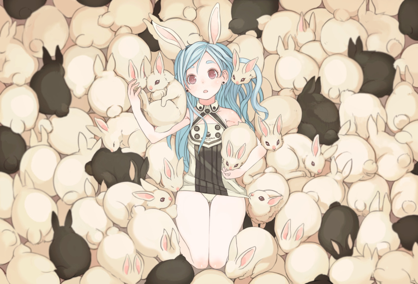 bunny bunny_ears elin_(tera) highres long_hair rabbit ricci tera_online too_many_bunnies