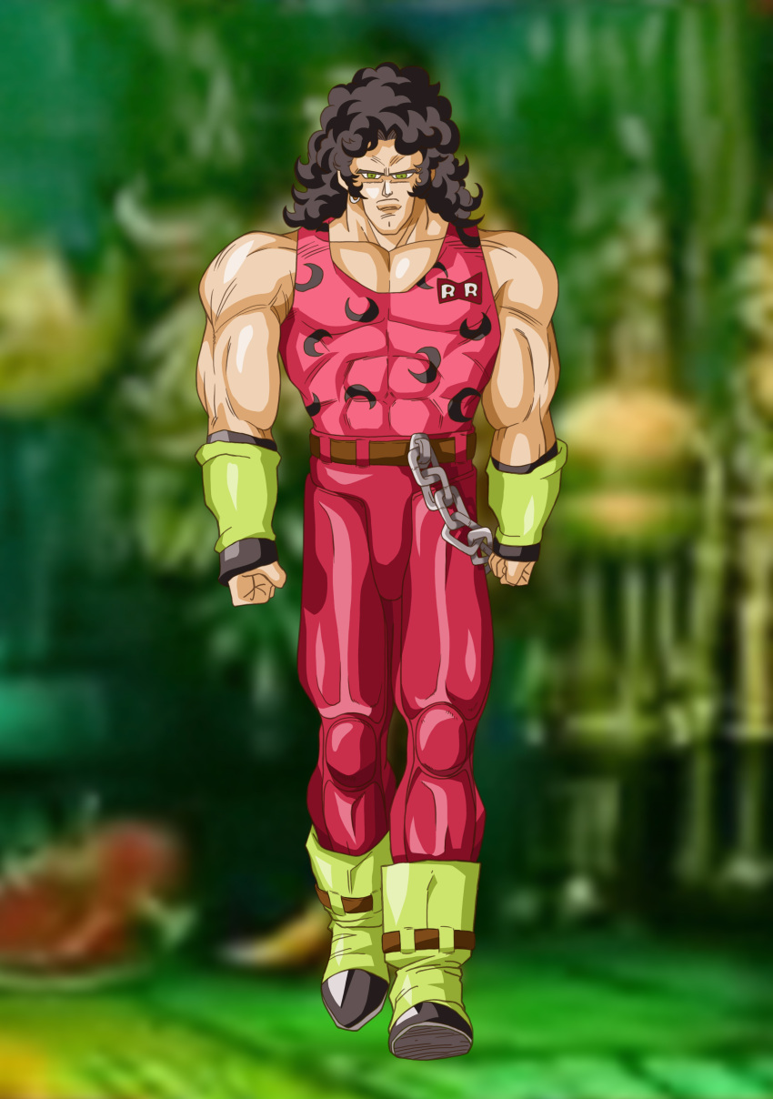 absurdres android_16 boots capcom chain chains cosplay deka_master dragon_ball dragon_ball_z dragonball_z highres hugo_andore hugo_andore_(cosplay) male muscle solo street_fighter street_fighter_iii