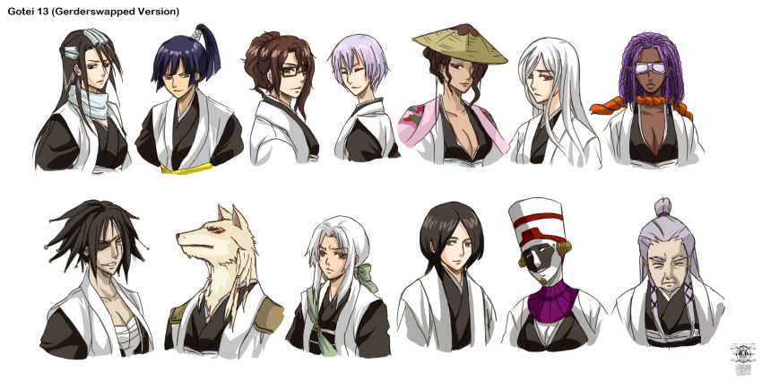 artist_request bell bells black_hair bleach blind blue_hair breasts brown_hair cleavage cosplay dark_skin eye_patch eyepatch furry genderswap glasses goggles haori highres hitsugaya_toushirou ichimaru_gin japanese_clothes komamura_sajin kuchiki_byakuya kurotsuchi_mayuri kyoraku_shunsui kyouraku_shunsui long_image ponytail purple_hair rosel-d sarashi silver_hair soifon sui-feng taichou_haori tan tousen_kaname ukitake_juushirou ukitake_jyuushirou unohana_retsu white_hair wide_image yamamoto-genryuusai_shigekuni yamamoto_genryuusai_shigekuni zaraki_kenpachi