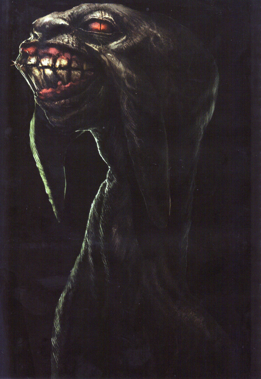 dark_souls darkstalker_kaathe highres kingseeker_frampt official_art primordial_serpent red_eyes scan teeth