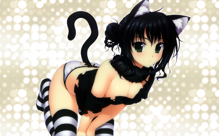 alpha animal_ears panties tail thigh-highs thighhighs torn_clothes underwear